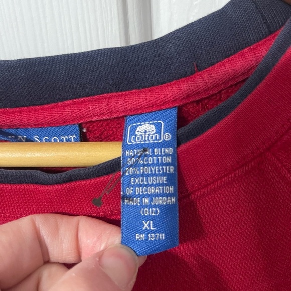 Karen Scott Red Country Hearts XL Vintage Sweater Sweatshirt Pullover - Picture 3 of 8